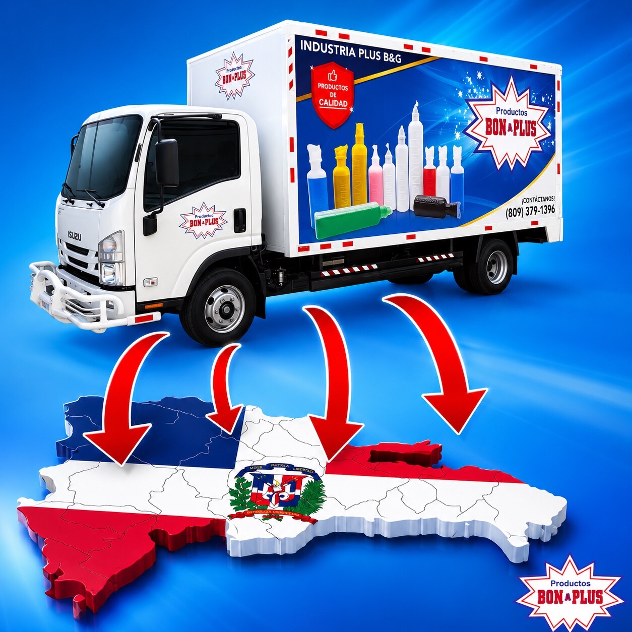 Camión de distribución nacional de Productos Bonaplus